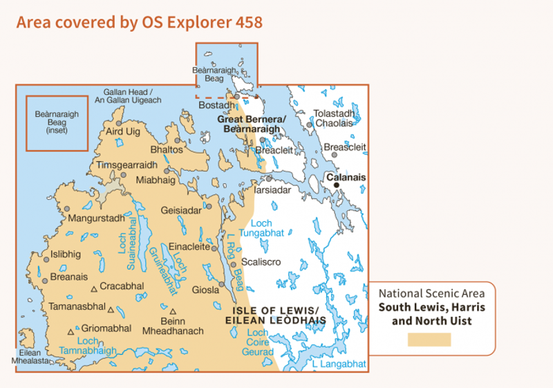 OS Explorer Map 458 - West Lewis/Taobh Siar Leodhais-1